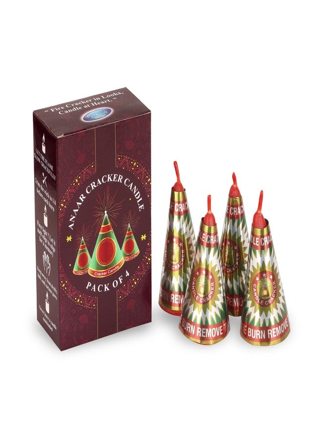PROSPERRO LUMO by Parkash Candles Anaar Cracker Decorative Candle | Pack of 4 | Long-Lasting Unscented Festival Candles (10 Hours Burn) - Image 2